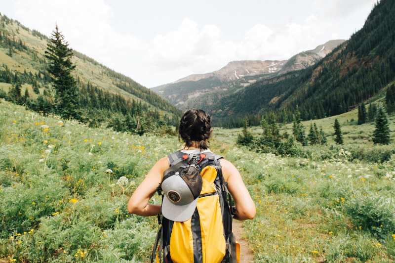 A person exploring the mountains